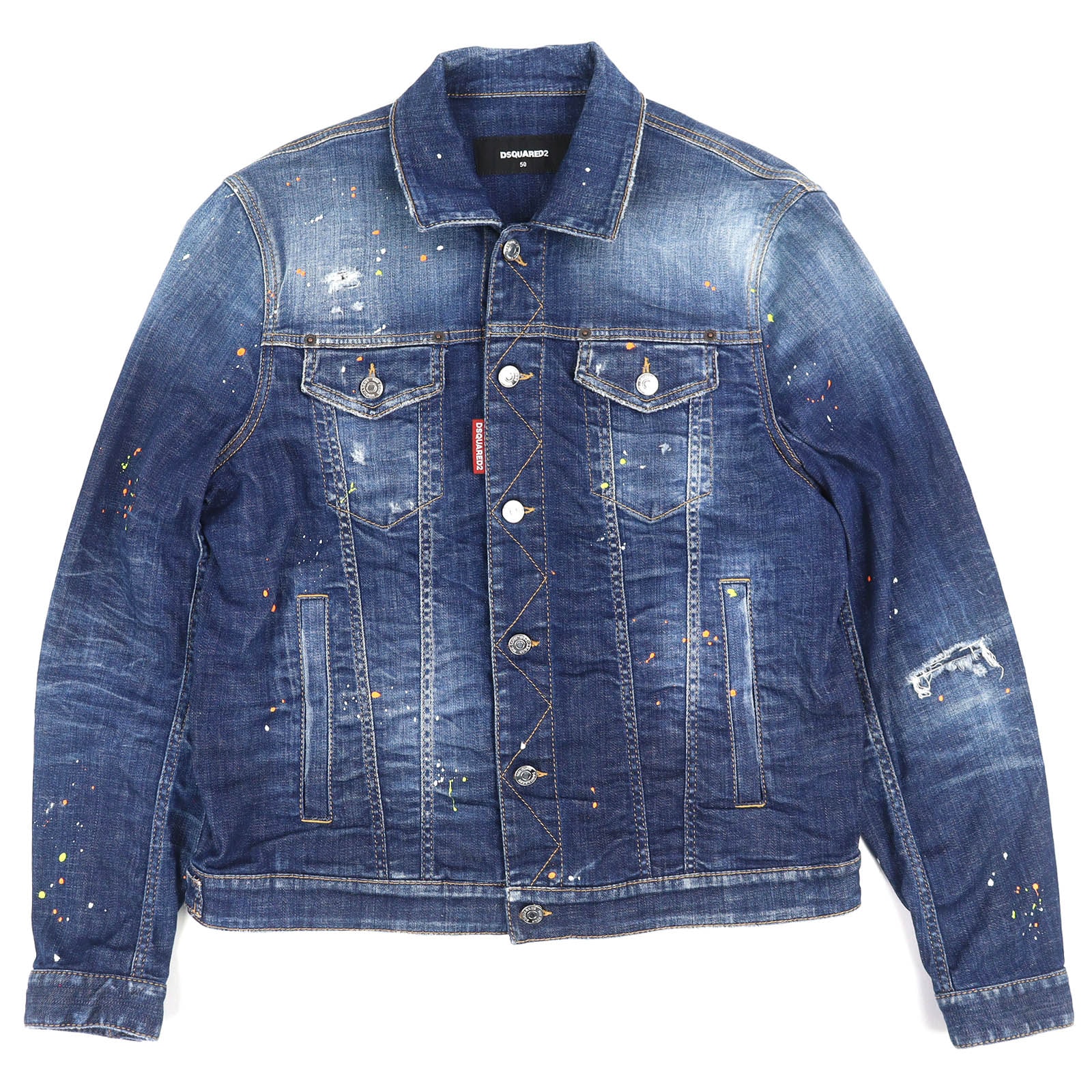 美品 ディースクエアード ダメージ デニムジャケット 50 S74AM1386