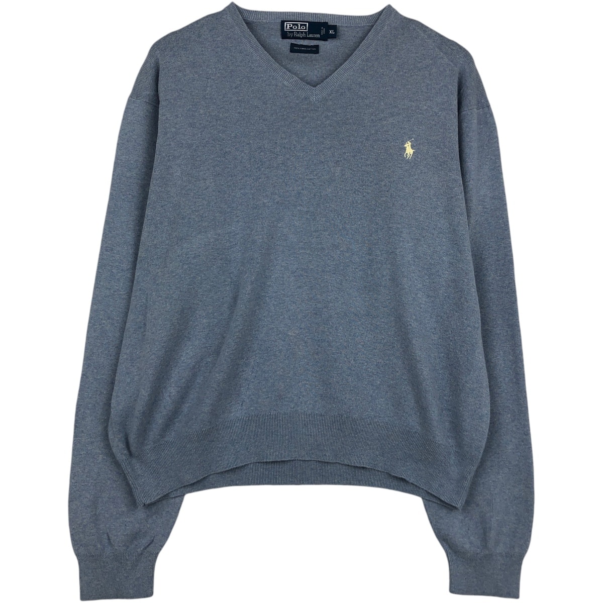 古着 ラルフローレン Ralph Lauren POLO by Ralph Lauren Vネック コットンニットセーター メンズXL相当/eaa617987