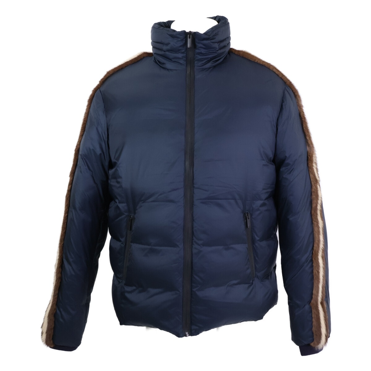 フェンディ 【新品同様/国内正規】FW0883 ミンクファーサイドテープ ダウンジャケット 48