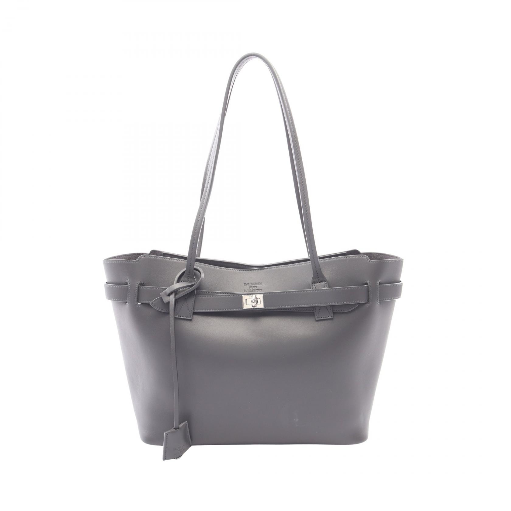 バレンシアガ BALENCIAGA Bel Air ベルエア ミディアム トートバッグ バッグ レザー レディース グレー系 【中古】