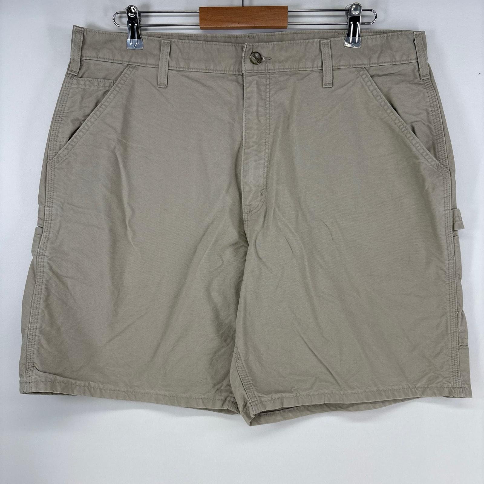 古着 カーハート Carhartt ダック ショートパンツ ペインターパンツ ワーク ハーフパンツ ワンポイントロゴ w38  ベージュ系 メンズ