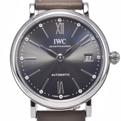 IWC IWC SCHAFFHAUSEN IW458603 ポートフィノ・オートマティック 37 12P ダイヤモンド 自動巻き メンズ 美品 箱・保証書付き M#148592