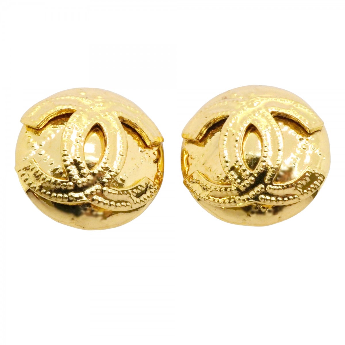 ★最終価格★SALE【6jcb0564-k】シャネル イヤリング ヴィンテージ ココマーク 丸型 サークル GPメッキ ゴールド【中古】レディース