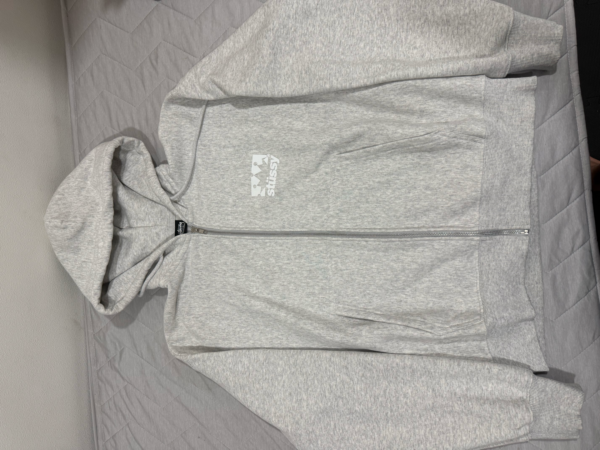 Stussy Box Crown Zip Hoodie "Ash Heather"