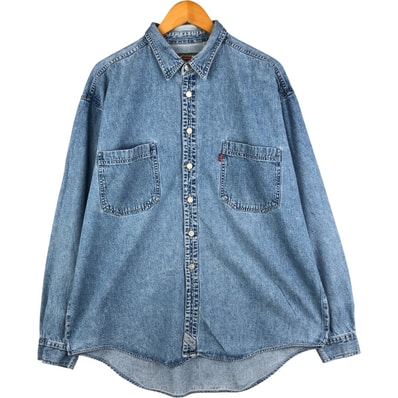 古着 90年代 リーバイス Levi's 長袖 デニムシャツ メンズXL相当 ヴィンテージ/eaa590849