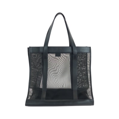 美品 GUCCI グッチ メッシュ ブラック 黒 ナイロン トートバッグ ショルダーバッグ 502240 【中古】