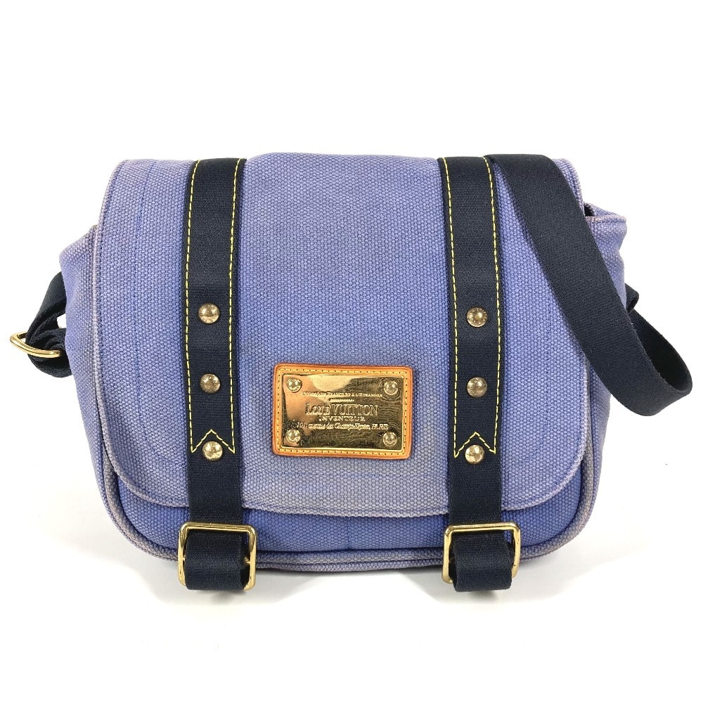 ルイヴィトン LOUIS VUITTON ブザスPM ブザス PM M40081 アンティグア 肩掛け トートバッグ カバン ショルダーバッグ キャンバス ブルー