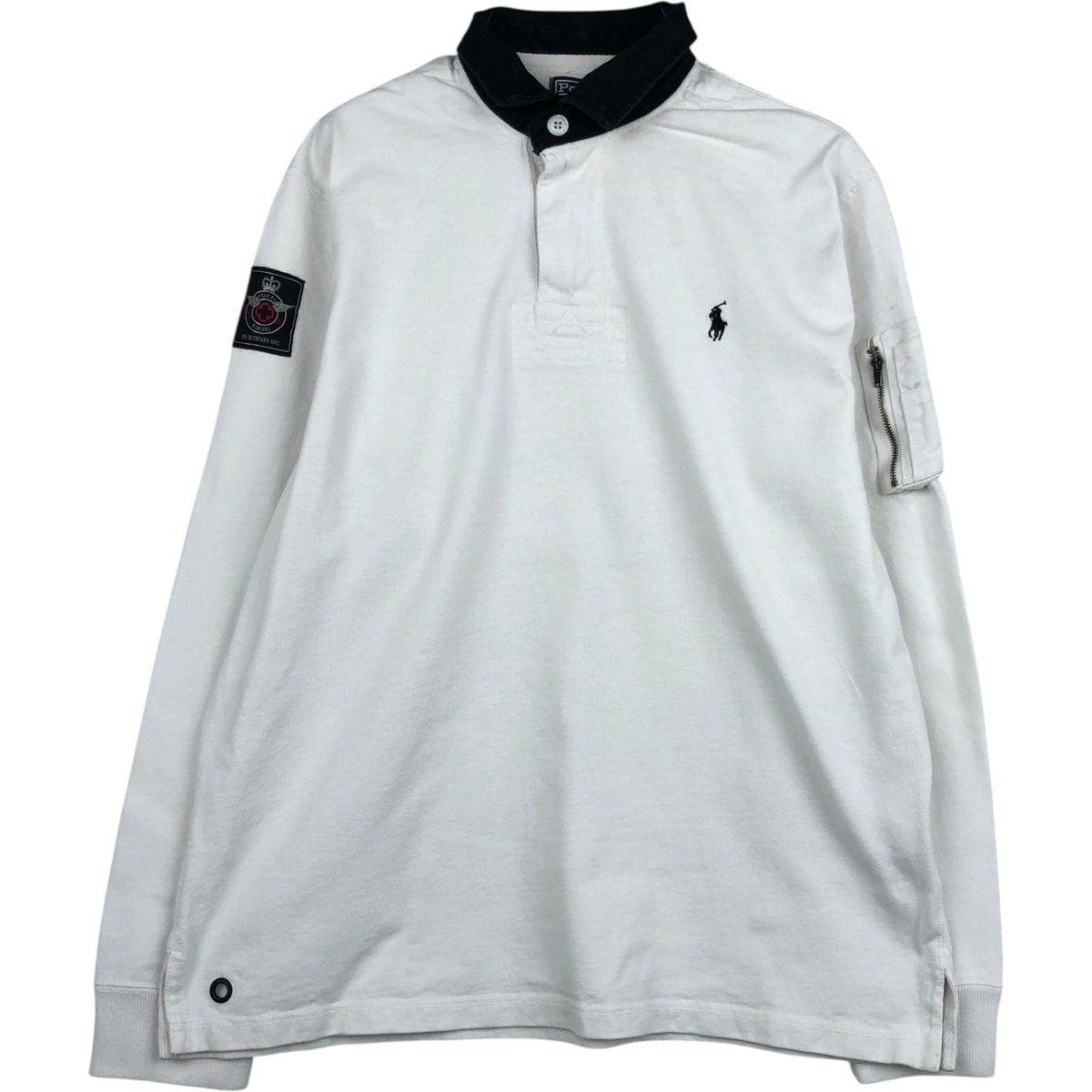 古着 ラルフローレン Ralph Lauren POLO by Ralph Lauren CUSTOM FIT 長袖 ハーフジップ ラガーシャツ メンズL相当/eaa618905