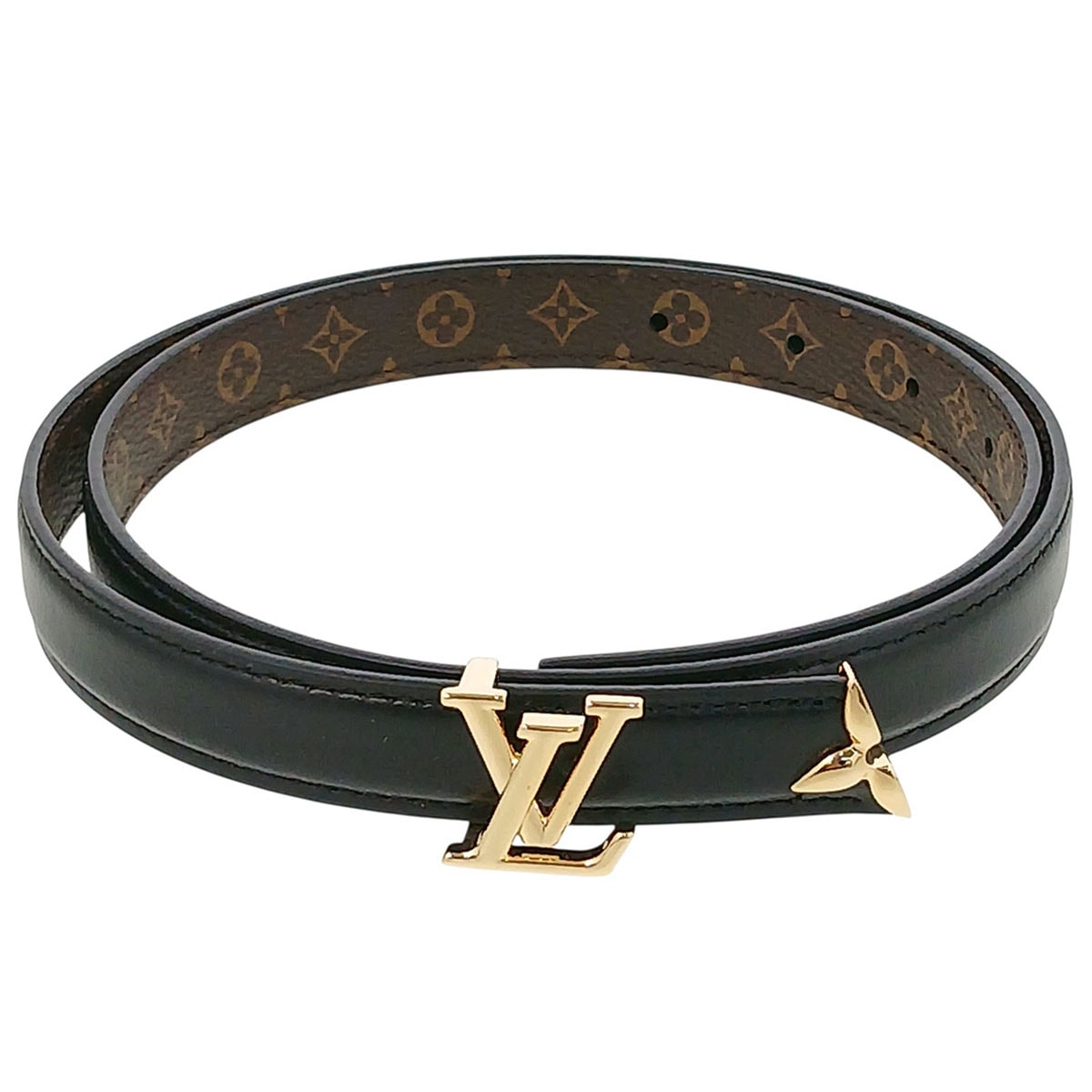 LOUIS VUITTON ルイ・ヴィトン ベルト・プリティー LV 20MM リバーシブル モノグラム・フラワー モチーフ ベルト M8232W モノグラム レザー ブラウン ブラック レディース【中古】
