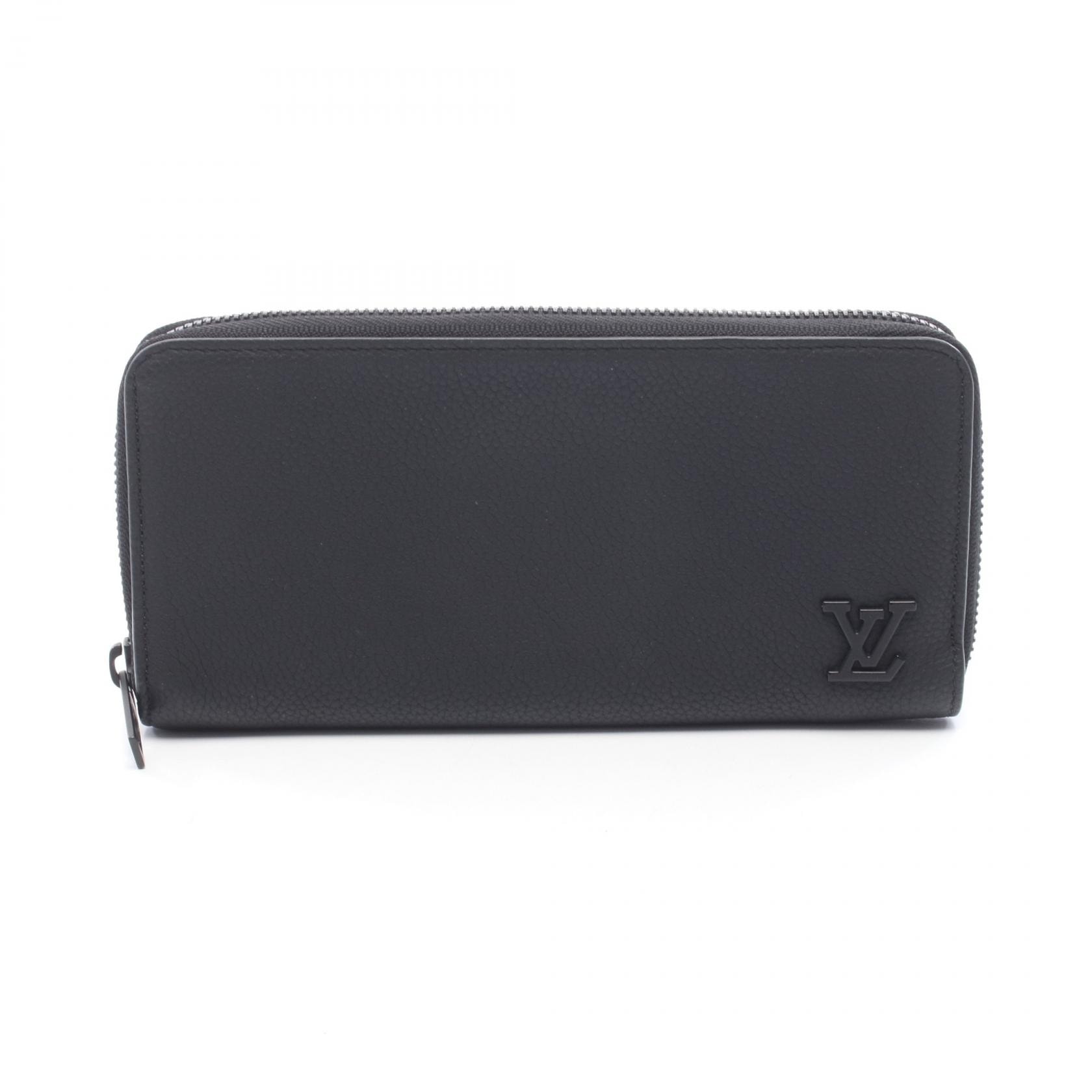 ルイ・ヴィトン LOUIS VUITTON ジッピーウォレット ホリゾンタル LVアエログラム ノワール ラウンド長財布 財布 レザー アエログラム メンズ ブラック系 M25959 【中古】