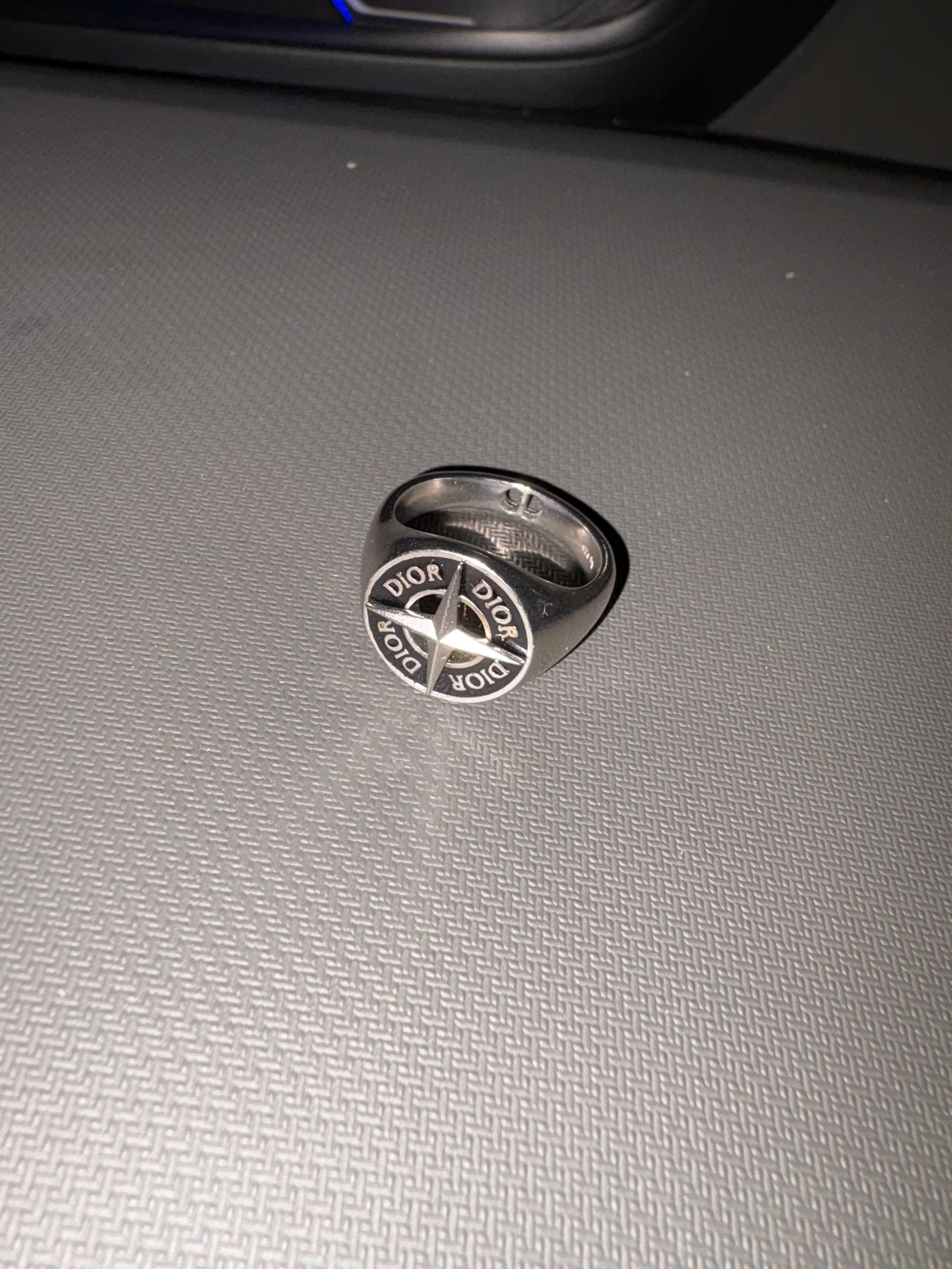 Dior x Stone Island Signet Ring Resin "Silver/Black"