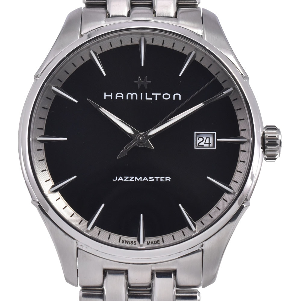 ハミルトン HAMILTON H324510 ジャズマスター デイト ブラック クォーツ メンズ 良品 腕時計 N#148471