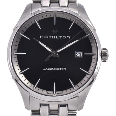 ハミルトン HAMILTON H324510 ジャズマスター デイト ブラック クォーツ メンズ 良品 腕時計 N#148471