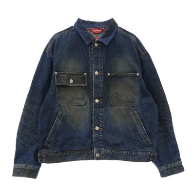 Supreme Distressed Selvedge Trucker Jacket (25FW) "Washed Indigo"