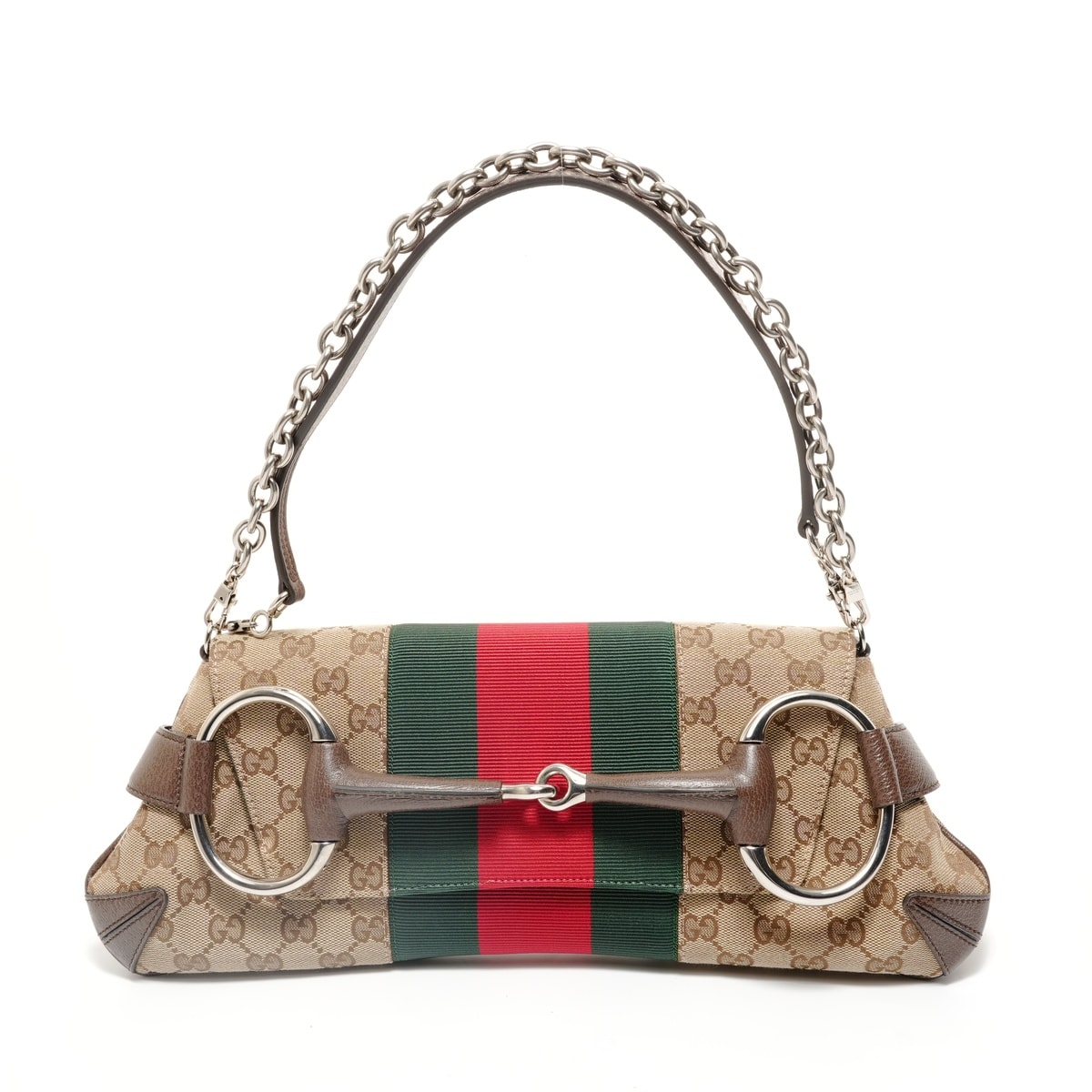 グッチ GUCCI GGキャンバス ホースビット 2way ショルダーバッグ【中古】