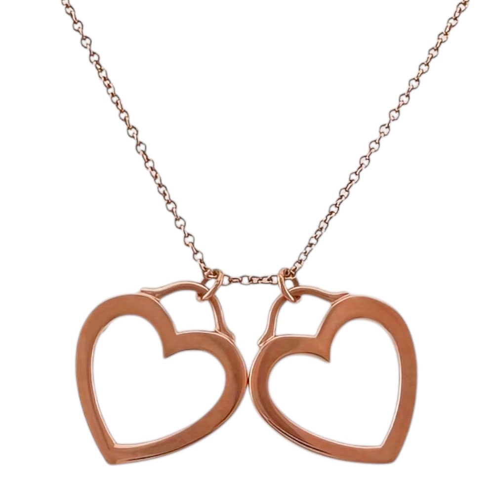 ティファニー センチメンタルダブルハート ネックレス 18金 K18ピンクゴールド レディース TIFFANY&Co. 中古