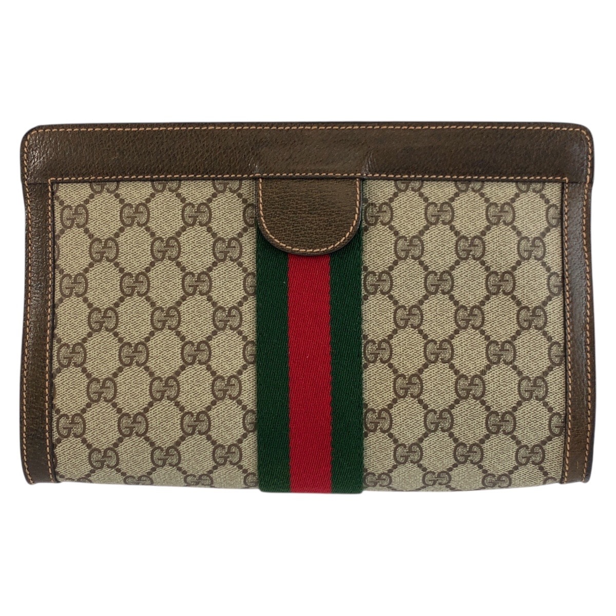 美品 GUCCI グッチ ヴィンテージ シェリーライン ベージュ ブラウン GGスプリームキャンバス クラッチバッグ セカンドバッグ 男女兼用 603273 【中古】