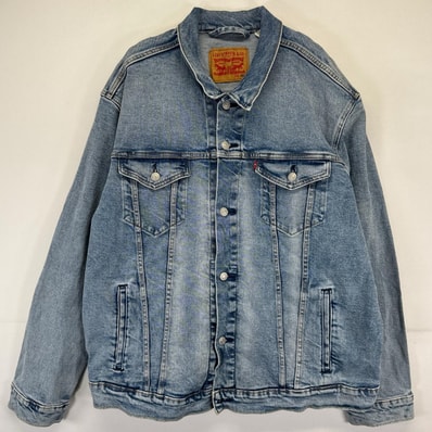 古着 リーバイス Levi's デニム ジャケット Gジャン デニム 胸ポケット 大きいサイズ 2XL ブルー系 メンズ