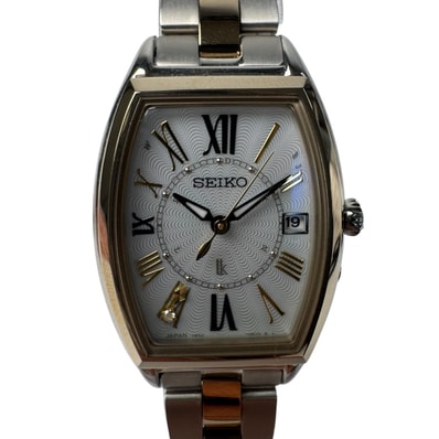 美品 セイコー SEIKO ルキア 1B32-0AJ0 シルバー文字盤 ソーラー レディース