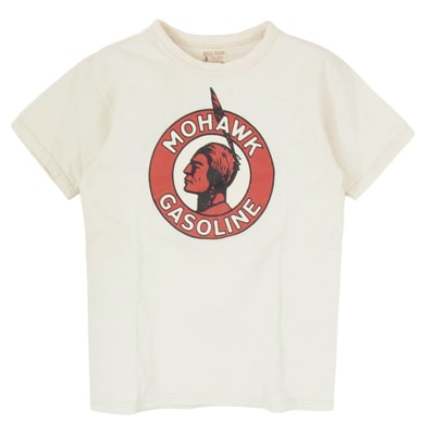 The REAL McCOY'S ザリアルマッコイズ Tシャツ JOE McCOY ジョーマッコイ MOHAWK GASOLINE プリント Tシャツ 白系 オフホワイト系 36【中古】