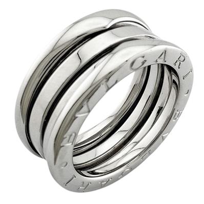 ブルガリ B-zero1. 3バンド リング 指輪 9.5号 18金 K18ホワイトゴールド レディース BVLGARI 中古