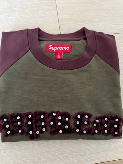 Supreme Rhinestone Raglan S/S Top "Olive"