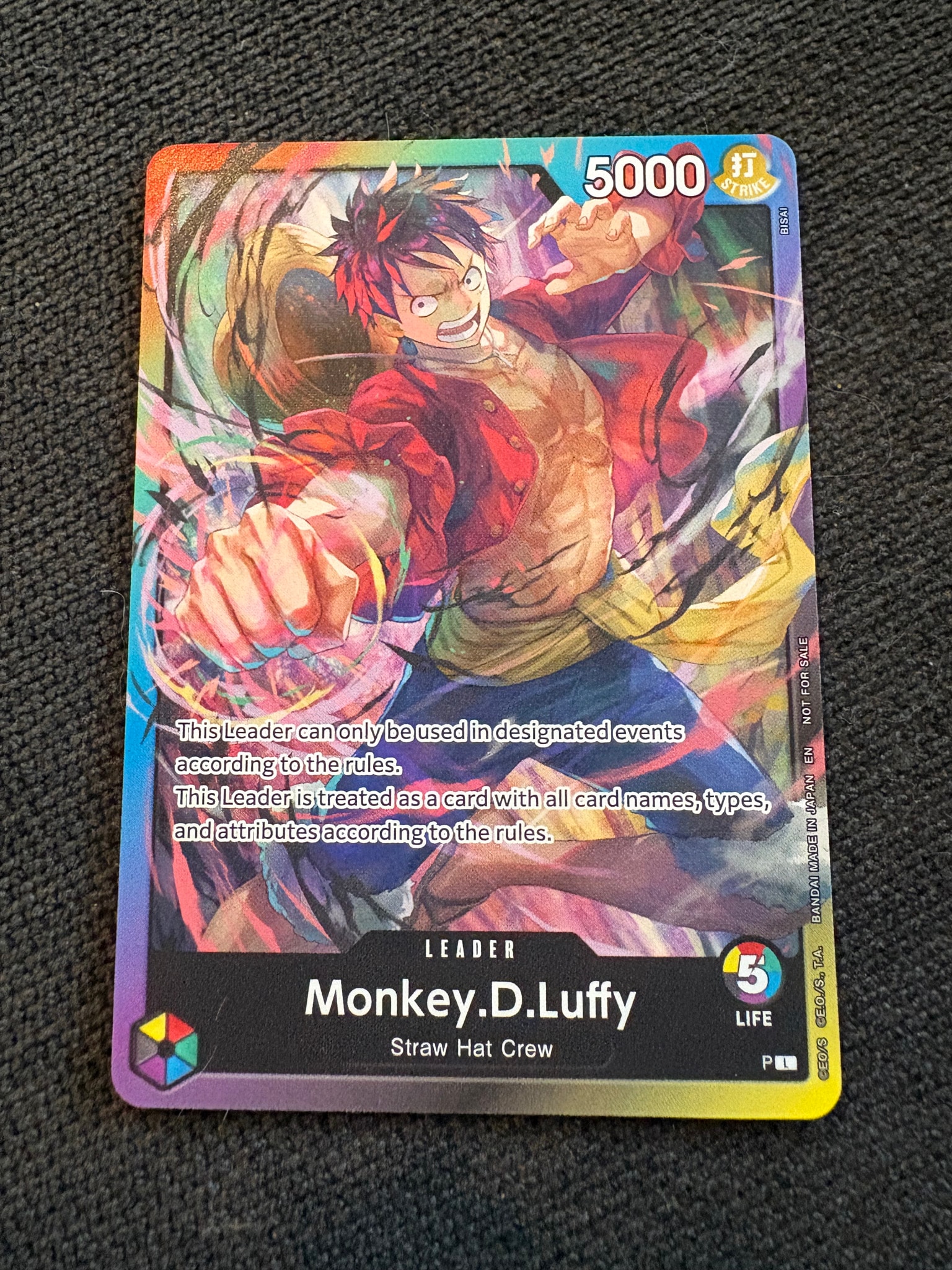 モンキー・D・ルフィ L :参加記念品 [P]【英語版】(プロモーションカード「OP15-EB04 リリースイベント」)