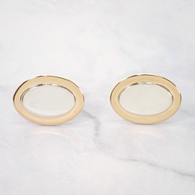 ティファニー TIFFANY&Co. オーバル カフリンクス カフス K18イエローゴールド スターリングシルバー ゴールド シルバー メンズ【中古】【Aランク】