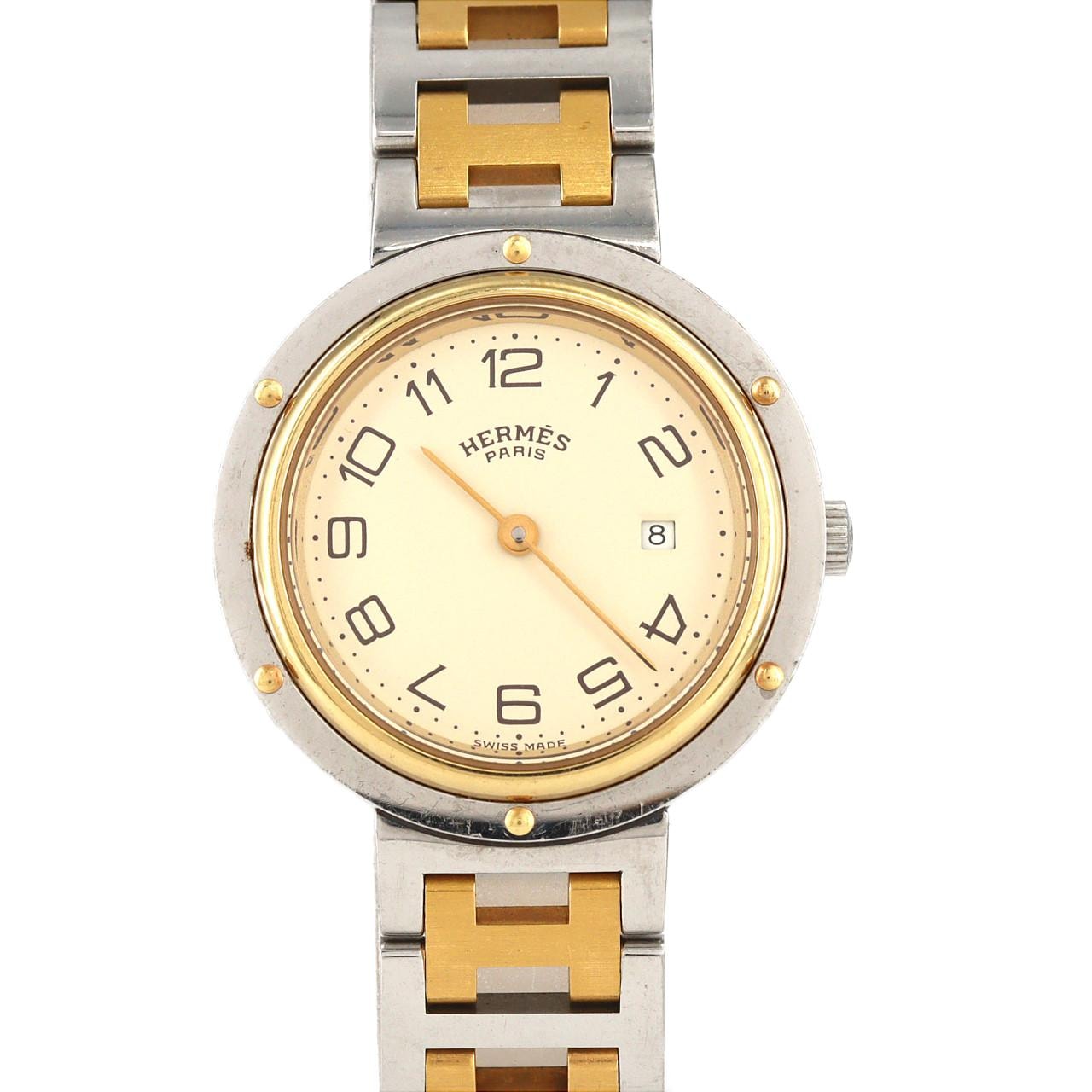 【ノーメンテナンス還元価格】エルメス クリッパー コンビ SSxGP クォーツ