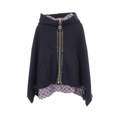 ルイ・ヴィトン LOUIS VUITTON ケープフーディコート フード付き ポンチョ 衣料品 アウター ウール レディース ネイビー系 RW232W AIG FPCO35 【中古】