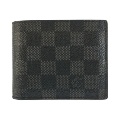 LOUIS VUITTON ルイ ヴィトン ダミエ グラフィット ポルトフォイユ マルコ ブラック PVC 折財布 コンパクトウォレット 1-0297754 【中古】