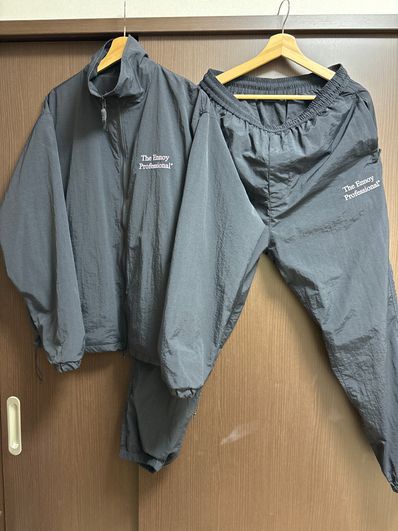 ENNOY 23AW Stylistshibutsu Nylon Track Suit Set Up Black × White AW23BRENJK02LP / AW23BRENPT04LP