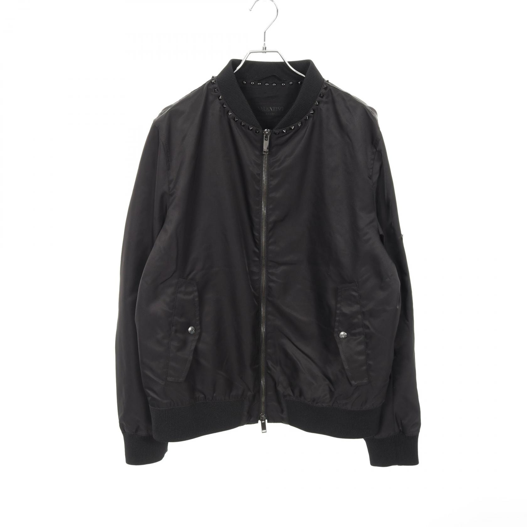 ヴァレンチノ Valentino ロックスタッズ ブルゾン 衣料品 アウター ナイロン メンズ ブラック系 2V3C11 702KP 【中古】