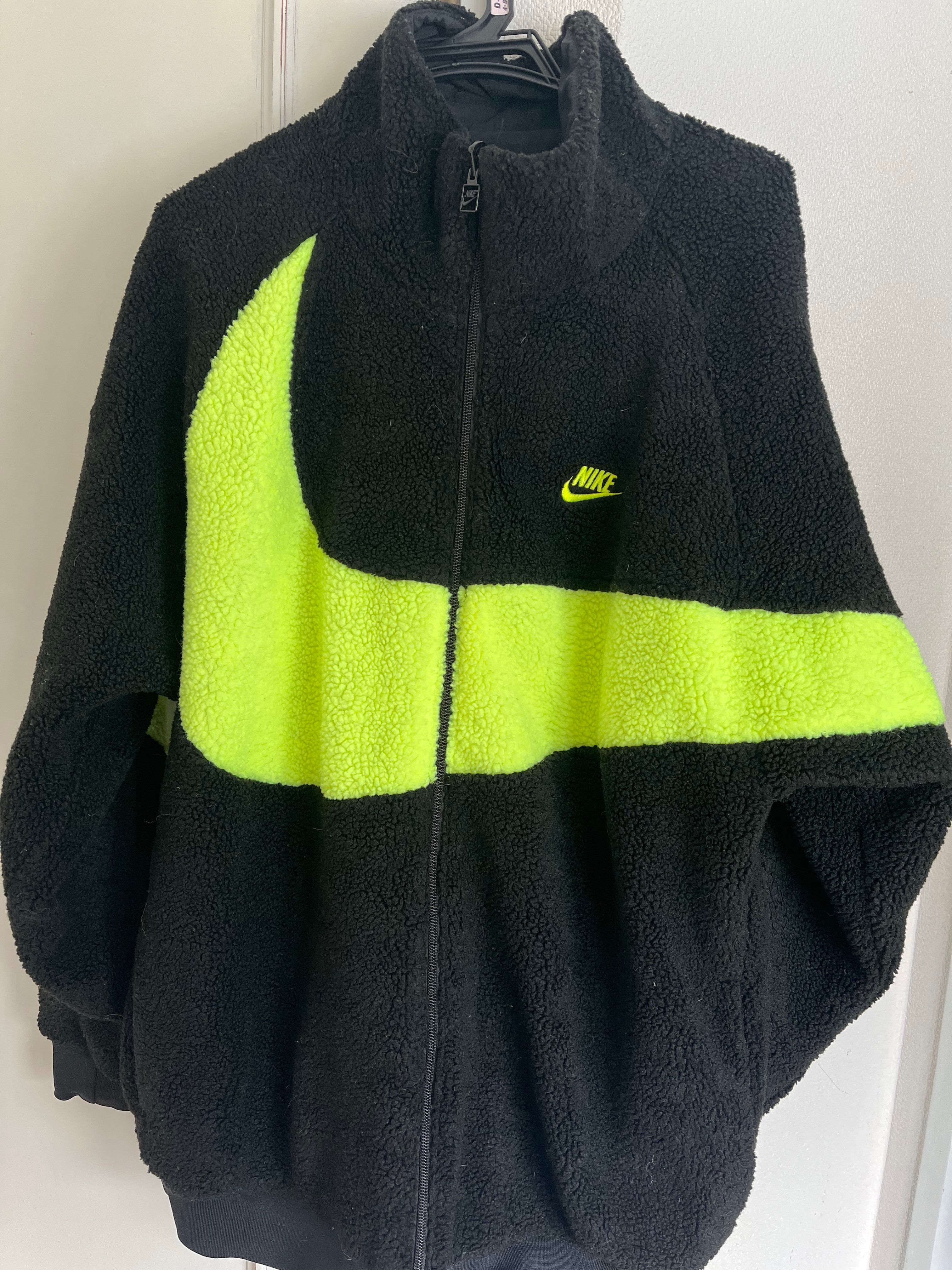 Nike Big Swoosh Reversible Boa Jacket"Black Neon"