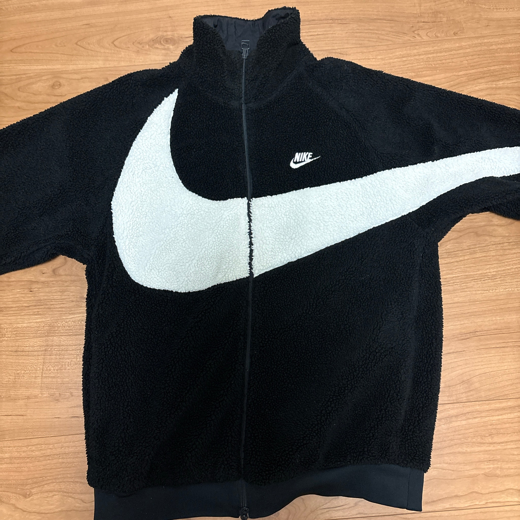 Nike Big Swoosh Reversible Boa Jacket "Black Sail"