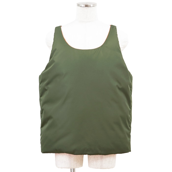 【未使用】PRADA プラダ ダウンベスト サイズ L レディース PIUMINO GILET RE-NYLON リナイロン トライアングルロゴ ノースリーブ ジャケット ジレ トップス アウター タグ付属 オリーブ オレンジ 橙色 イタリア製