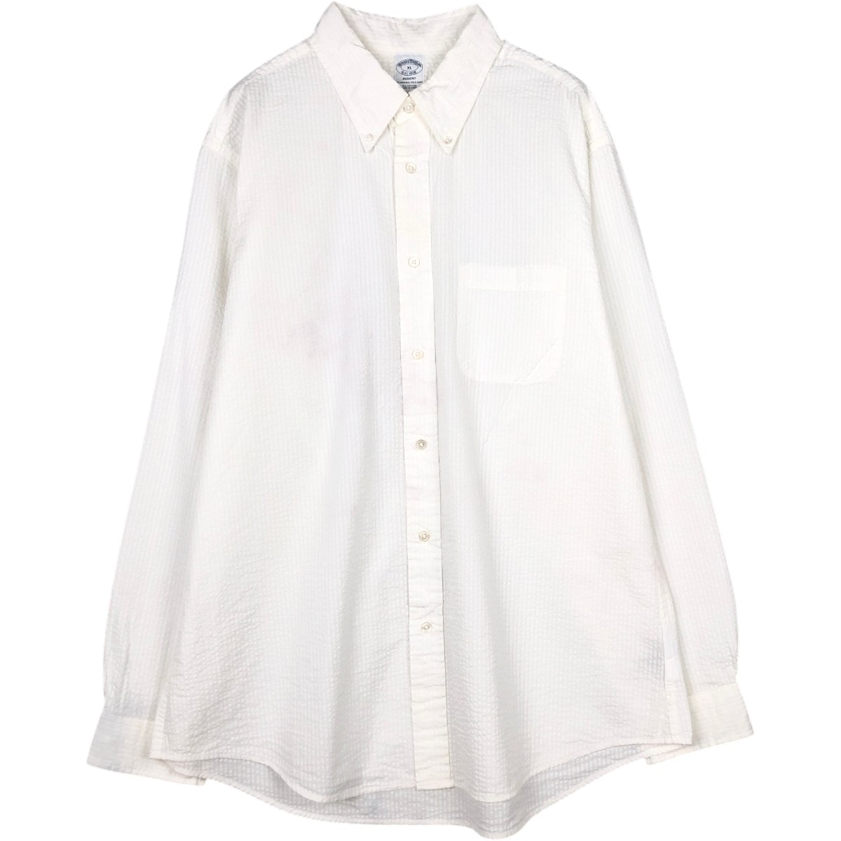 古着 ブルックスブラザーズ Brooks Brothers Est.1818 REGENT シアサッカー 長袖 ボタンダウンシャツ メンズXL相当/eaa673012