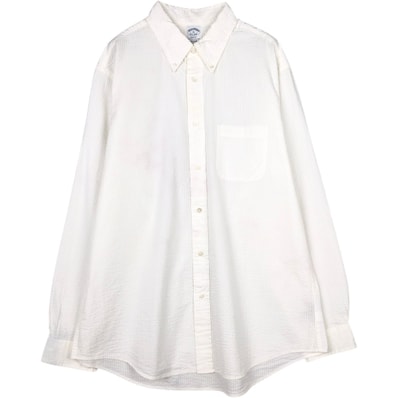 古着 ブルックスブラザーズ Brooks Brothers Est.1818 REGENT シアサッカー 長袖 ボタンダウンシャツ メンズXL相当/eaa673012