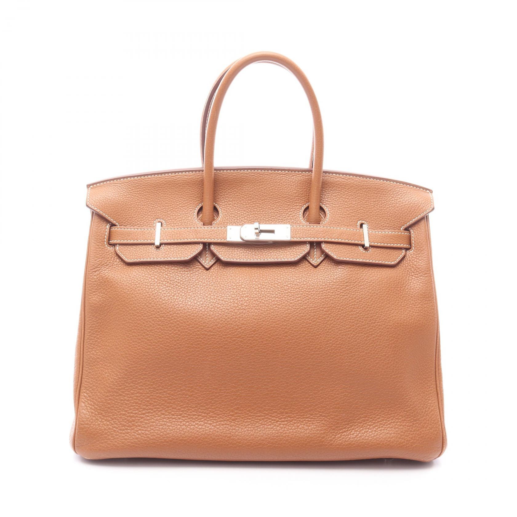 エルメス HERMES バーキン35 ゴールド ハンドバッグ バッグ レザー トリヨンクレマンス ゴールド □L刻印(2008年製造) レディース ブラウン系 【中古】