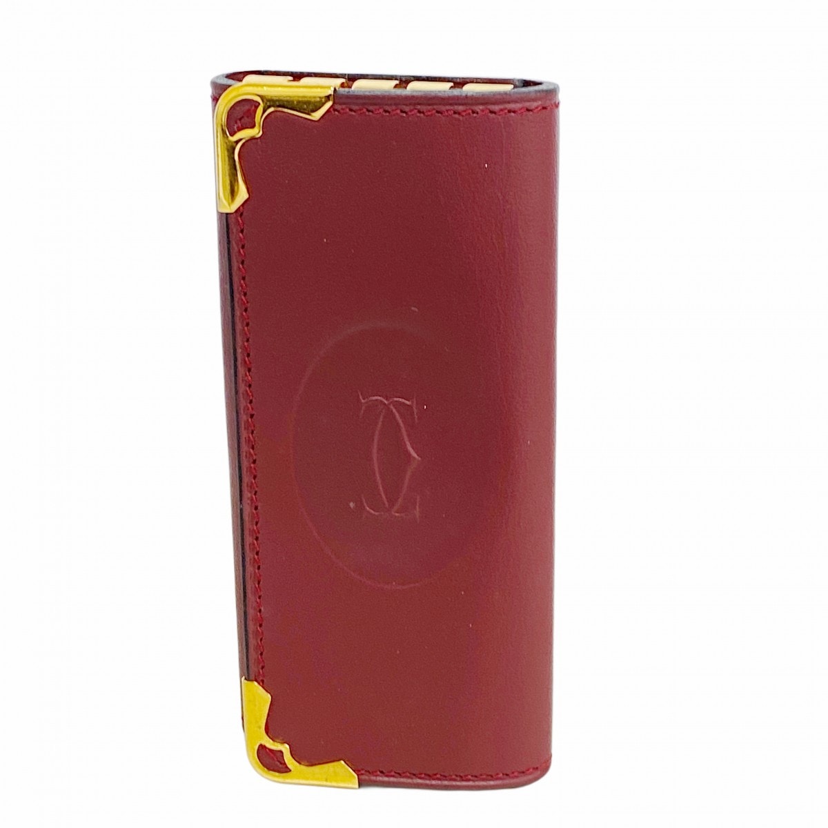 ★SALE【6cc3893-k】カルティエ キーケース マスト レザー ボルドー ゴールド金具【中古】メンズ レディース ユニセックス