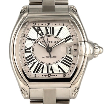 【ノーメンテナンス還元価格】カルティエ ロードスターGMT XL W62032X6 SS 自動巻