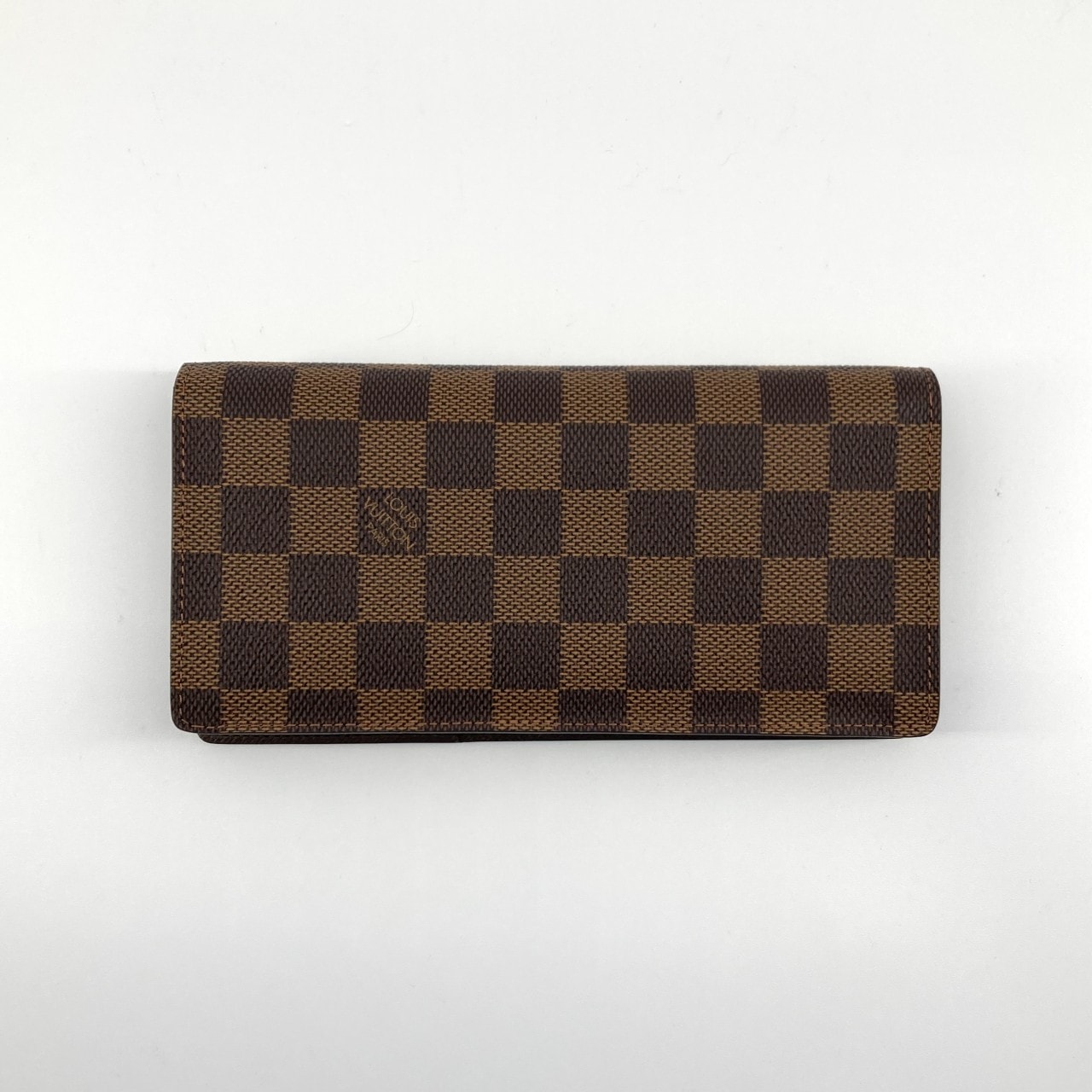 LOUIS VUITTON(ルイ・ヴィトン) ダミエ ポルトフォイユ・ブラザ コーティングキャンバス  / レザー N60017 長財布 151.6g ダークブラウン×モカベージュ