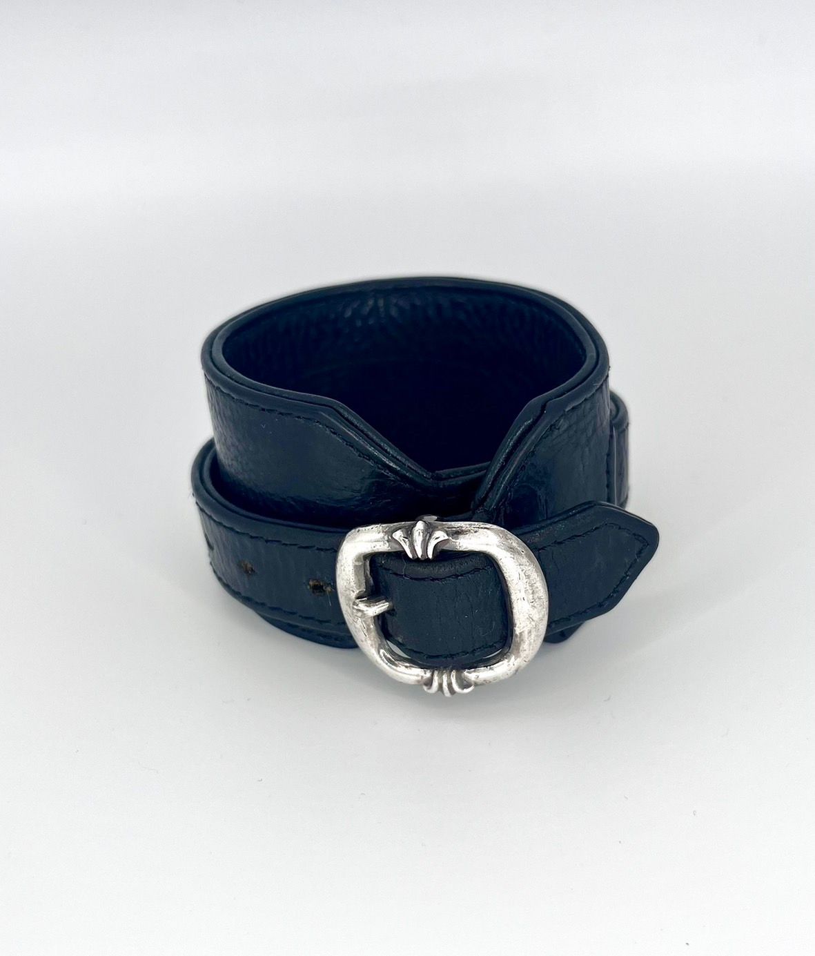 CHROME HEARTS ロックンロール レザーブレスレット レッド/シルバー