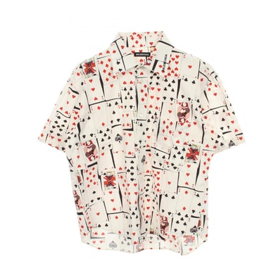 バレンシアガ BALENCIAGA トランプ柄 半袖 衣料品 トップス コットン メンズ ホワイト系 / ブラック系 / レッド系 【中古】