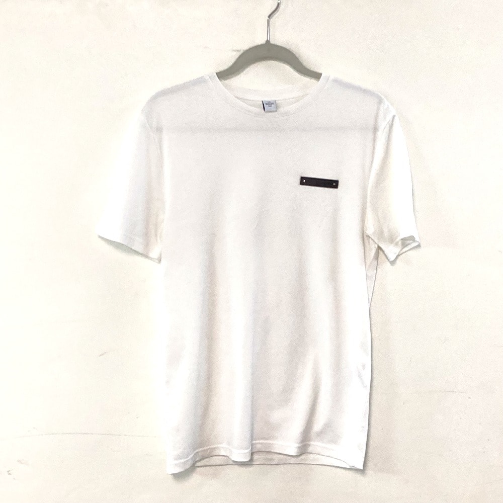 ベルルッティ Berluti レザータブ Tシャツ ロゴ アパレル トップス 半袖 Tシャツ 半袖Tシャツ コットン ホワイト 未使用
