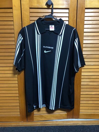 Supreme / Nike Jewel Stripe Soccer Jersey "Black"