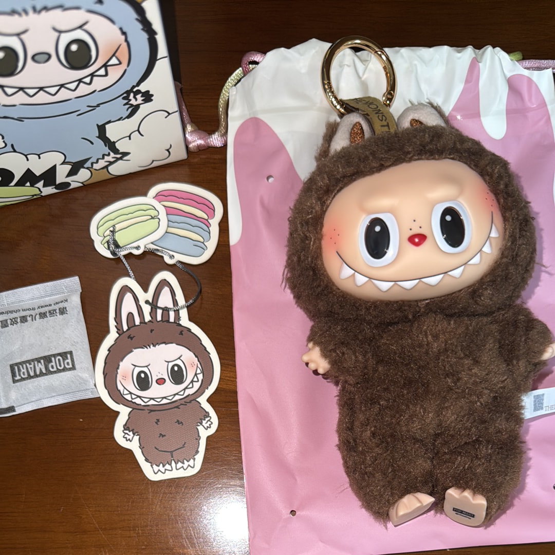 POP MART THE MONSTERS (LABUBU) Exciting Macaron Plush Series CHESTNUT COCOA (Secret)