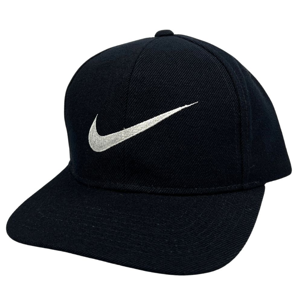 NIKE ナイキ 90s Big Swoosh Cap ロゴ キャップ アクリル ブラック サイズフリー 正規品 / 53786