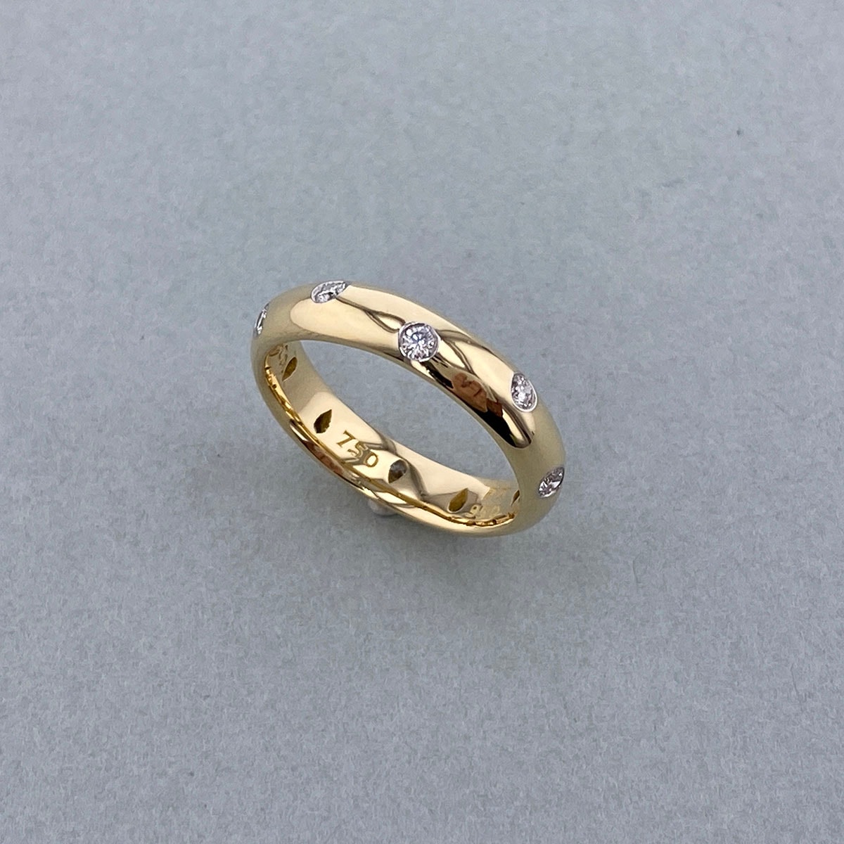 TIFFANY&Co. ティファニー ダイヤモンド ドッツリング  750YG PT950 リング・指輪 K18イエローゴールド Pt950プラチナ イエローゴールド  レディース【中古】