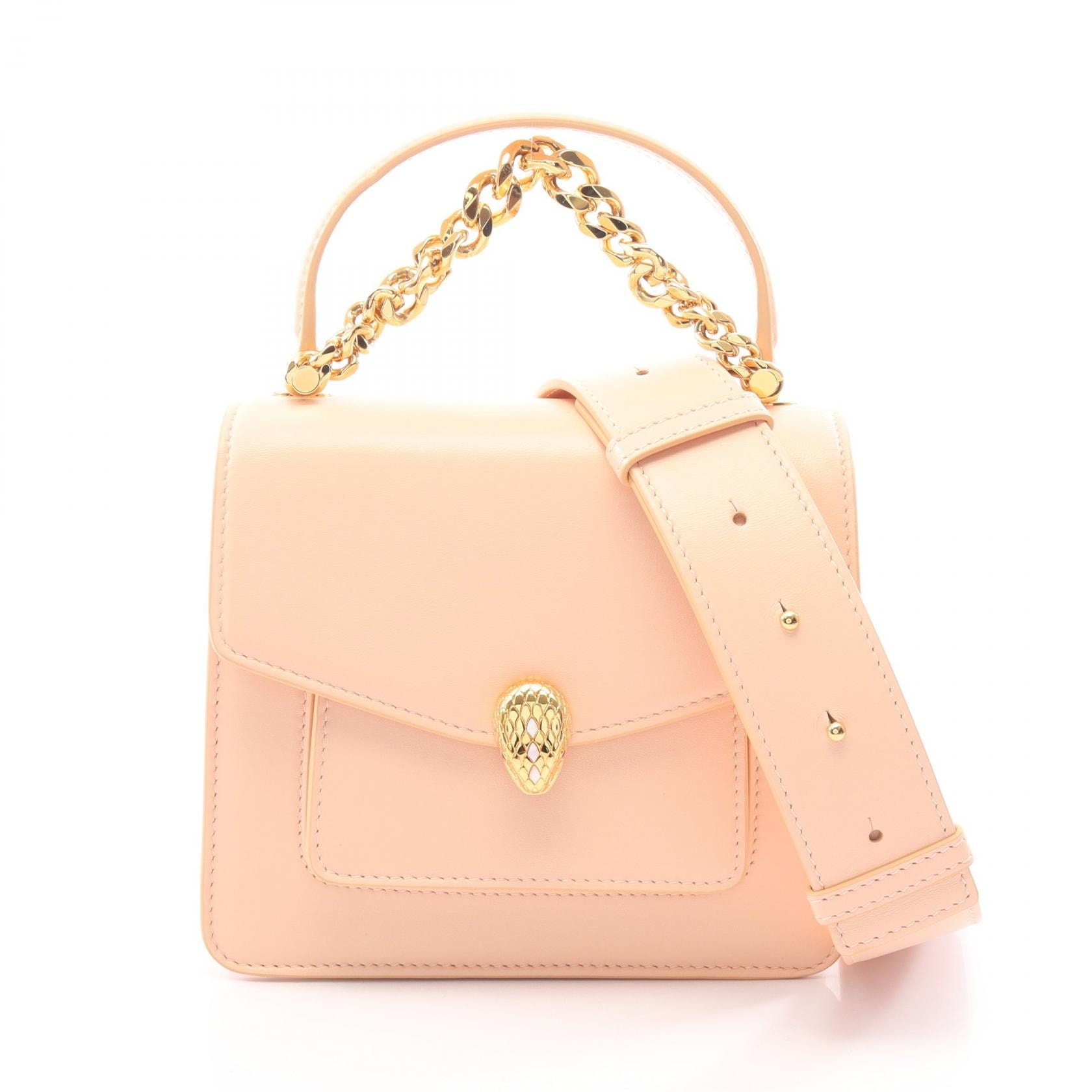 ブルガリ BVLGARI セルペンティ フォーエバー 2WAY ハンドバッグ バッグ レザー レディース ピンク系 【中古】